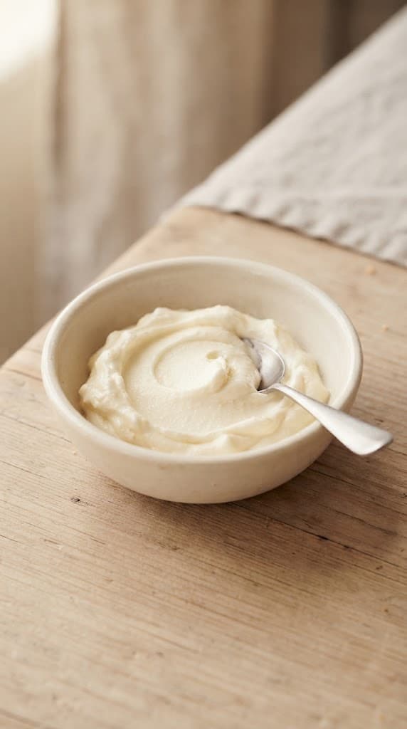 Softened cream cheese and granulated sugar mixed until smooth and creamy in a small bowl