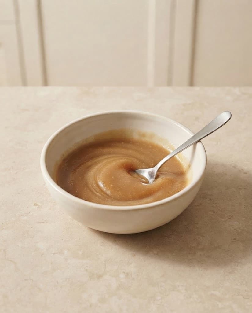 Smooth butter and sugar mixture after milk and vanilla extract have been stirred in